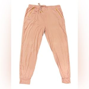 NWT Women’s Plus Size Bae City Dry Rose Pink Soft Joggers with Gold Zippers
